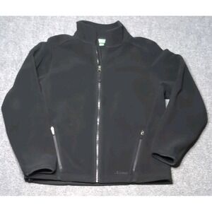 Vtg L.L. Bean Women's Medium Regular Full Zip Sherpa Jacket Black Zip Pockets